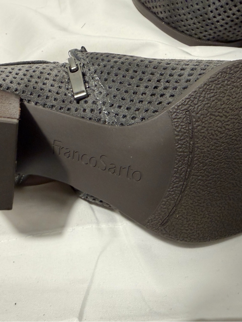 Franco Sarto Charcoal Perforated Ankle Booties - Picture 4 of 7